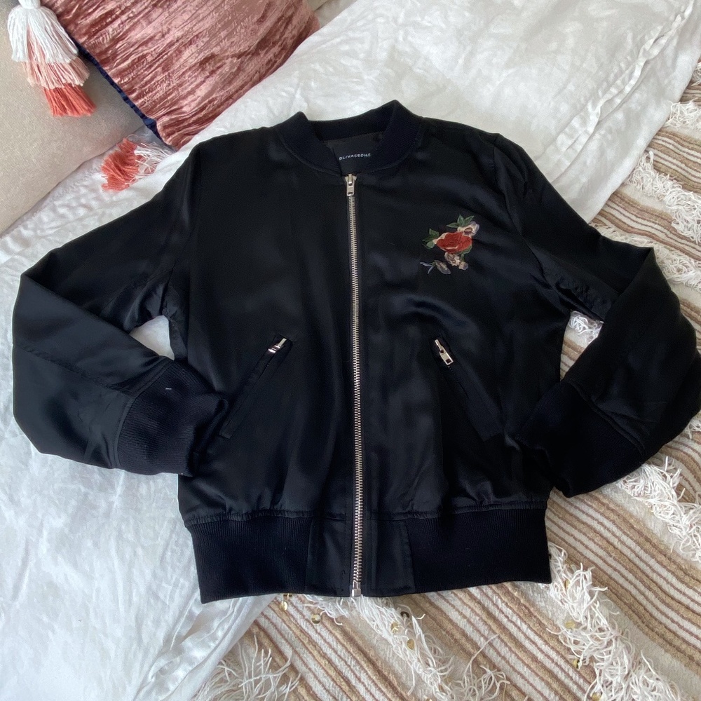 Olivaceous Rose bomber style  jacket